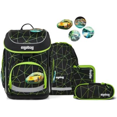 ergobag cubo Set Schulranzen-Set CyBär Race Schwarz Grün 5-teilig 19 Liter ergobag cubo Set Schulranzen-Set CyBär Race Schwarz Grün 5-teilig 19 Liter