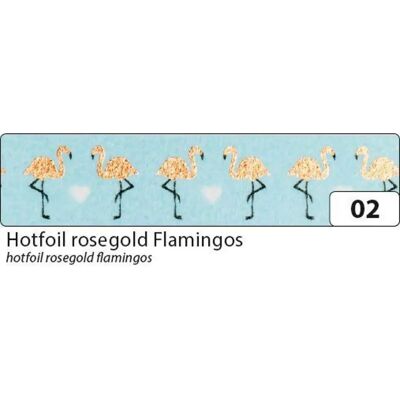 Folia - 26102 - Rosen Gold Flamingos - 5m x 15mm - Washi Tape Folia - 26102 - Rosen Gold Flamingos - 5m x 15mm - Washi Tape