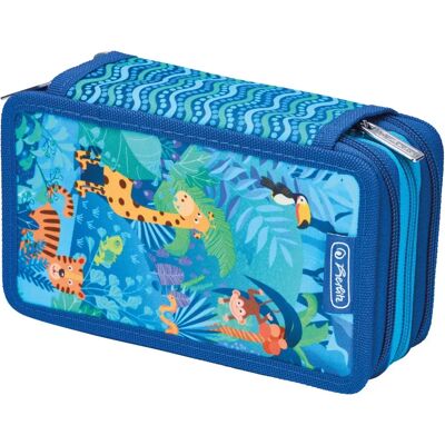 Herlitz Schüleretuis TriCase Jungle Safari gefüllt blau 31 Teile Herlitz Schüleretuis TriCase Jungle Safari gefüllt blau 31 Teile