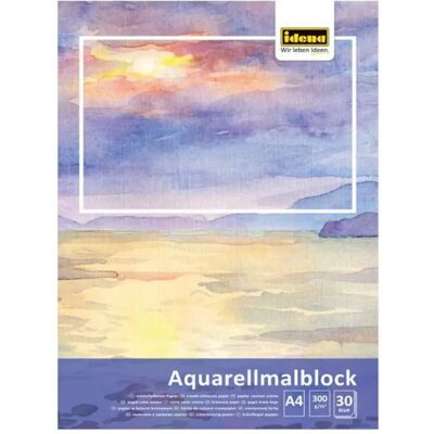 Idena Aquarellmalblock 300g/m² kopfgeleimt DIN A4 30 Blatt Idena Aquarellmalblock 300g/m² kopfgeleimt DIN A4 30 Blatt