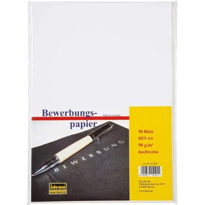 Idena Bewerbungspapier A4, 50 Blatt/90g, hochweiß Idena Bewerbungspapier A4, 50 Blatt/90g, hochweiß