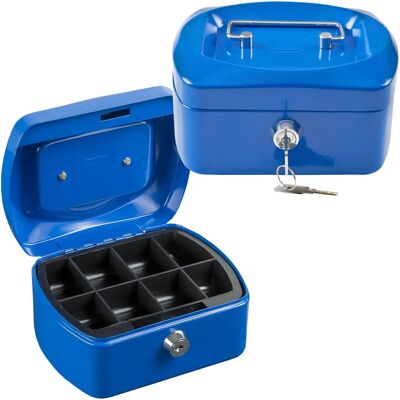 Idena Geldkassette Größe 6 aus Metall 8 Fächer blau 15,5x12x9cm Idena Geldkassette Größe 6 aus Metall 8 Fächer blau 15,5x12x9cm