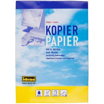 Idena Kopierpapier A3 500 Blatt, weiss, EU Ecolabel Idena Kopierpapier A3 500 Blatt, weiss, EU Ecolabel