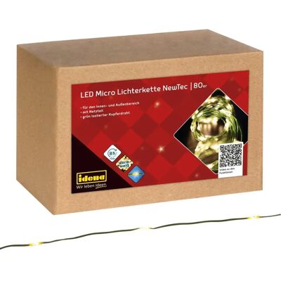 Idena LED Micro Lichterkette NewTec 80er warmweiß 12,9m Timer Idena LED Micro Lichterkette NewTec 80er warmweiß 12,9m Timer