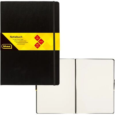 Idena Notizbuch DIN A4 80g/m² blanko schwarz 192 Seiten Idena Notizbuch DIN A4 80g/m² blanko schwarz 192 Seiten