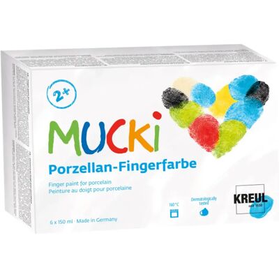 KREUL 26310 MUCKI Porzellan-Fingerfarbe 6er Set 150 ml KREUL 26310 MUCKI Porzellan-Fingerfarbe 6er Set 150 ml