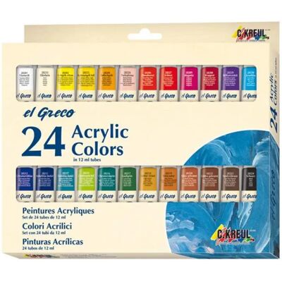 El Greco Acrylfarben - 24x12ml Set El Greco Acrylfarben - 24x12ml Set