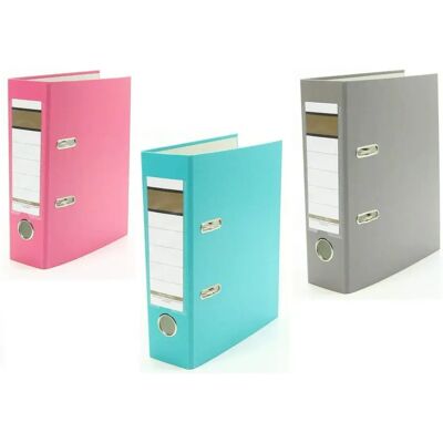 Livepac Office Ordner DIN A5, quer, 75 mm breit, 3 Stück je 1x in pink, türkis und grau Livepac Office Ordner DIN A5, quer, 75 mm breit, 3 Stück je 1x in pink, türkis und grau