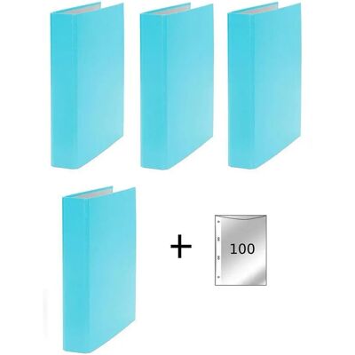 Livepac Office Ringbuch DIN A5, 2-Ring, türkis, 4 Stück inklusive 100 Prospekthüllen Livepac Office Ringbuch DIN A5, 2-Ring, türkis, 4 Stück inklusive 100 Prospekthüllen