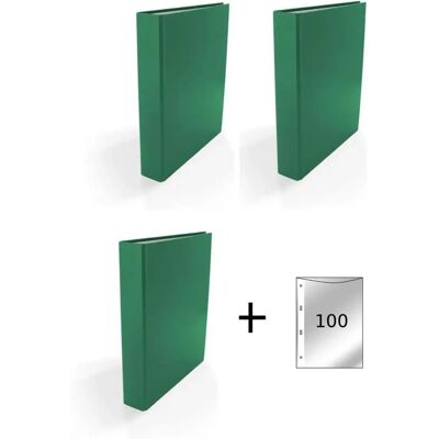 Livepac Office Ringbuch DIN A5, 4-Ring, grün, 3 Stück inklusive 100 Prospekthüllen Livepac Office Ringbuch DIN A5, 4-Ring, grün, 3 Stück inklusive 100 Prospekthüllen