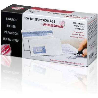 Mayer Kuvert Briefumschläge mit Fenster und Sicherheitsschlitze, Din lang+, 90gm², 100 Stück Mayer Kuvert Briefumschläge mit Fenster und Sicherheitsschlitze, Din lang+, 90gm², 100 Stück