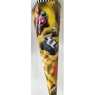 Nestler Schultüte 85 cm 6-eckig Motorradrennen Nestler Schultüte 85 cm 6-eckig Motorradrennen
