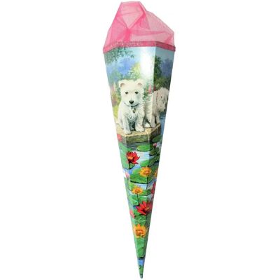 Nestler Schultüte Hunde mit Seerosen, eckig, 85 cm Nestler Schultüte Hunde mit Seerosen, eckig, 85 cm