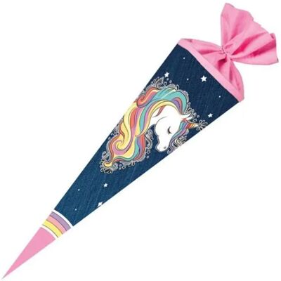 Nestler Schultüte Regenbogen Mähne mit Filzverschluss, 70 cm, rund Nestler Schultüte Regenbogen Mähne mit Filzverschluss, 70 cm, rund