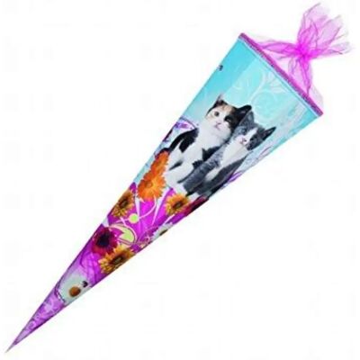 Nestler Schultüte Schmusekätzchen, eckig, 50cm Nestler Schultüte Schmusekätzchen, eckig, 50cm