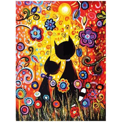 Pracht Diamond Painting Katzen mit Blumen 30 x 40 cm Pracht Diamond Painting Katzen mit Blumen 30 x 40 cm