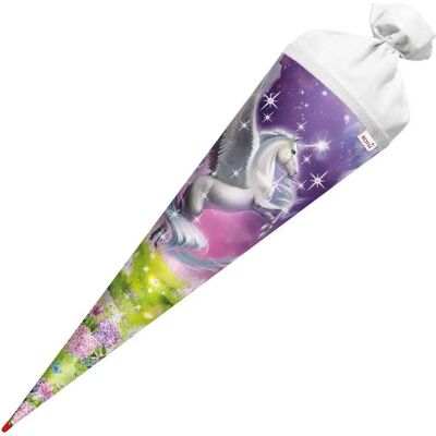 Roth Motiv-Schultüte, Magic Pegasus, 70cm, rund, Rot(h)-Spitze, Filzverschluss, Glitter Roth Motiv-Schultüte, Magic Pegasus, 70cm, rund, Rot(h)-Spitze, Filzverschluss, Glitter