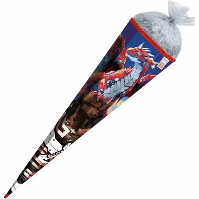 Roth Schultüte Robo Drache Folie eckig Tüllverschluss 85 cm Roth Schultüte Robo Drache Folie eckig Tüllverschluss 85 cm