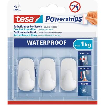 tesa Powerstrips Waterproof Selbstklebehaken S weiß 3 Stck. tesa Powerstrips Waterproof Selbstklebehaken S weiß 3 Stck.