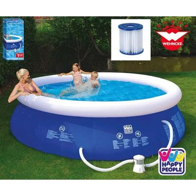 Happy People D360x76cm Autoaufblasbarer Pool - Blau Happy People D360x76cm Autoaufblasbarer Pool - Blau