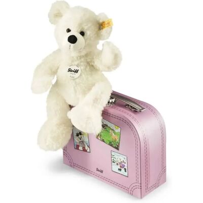 Steiff Teddybär Lotte mit Koffer, weiß, 28 cm Steiff Teddybär Lotte mit Koffer, weiß, 28 cm