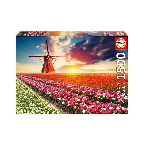 EDUCA BORRAS Tulpen Landschaft 1500 Teile Puzzle