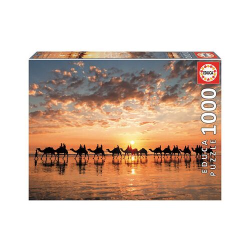 EDUCA BORRAS Sonnenuntergang Kamele 1000 Teile Puzzle