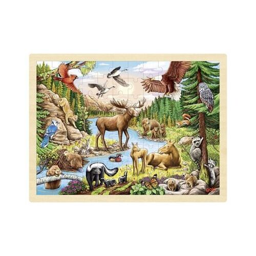 Goki Einlegepuzzle Nordamerikanische Wildnis 40 x 30 x 0,8 cm, Holz, 96 Teile, per Stück