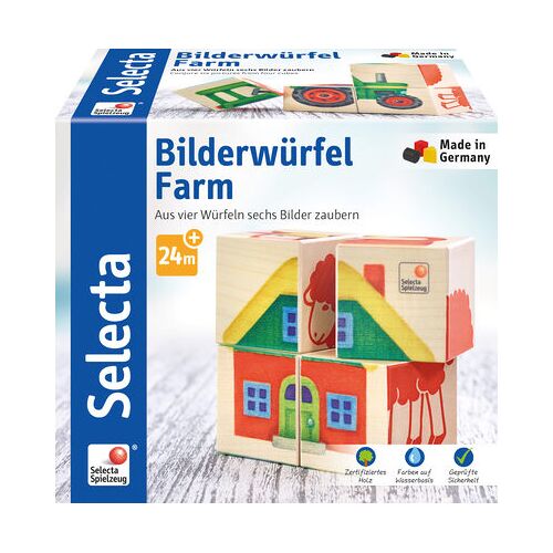 SELECTA Bilderwürfel, Farm, 4 Teile