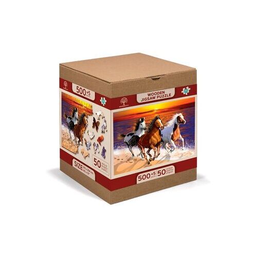 Invento Wooden City: Wooden Puzzle Wild Horses On The Beach L