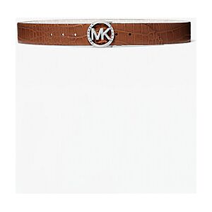 MICHAEL Michael Kors MK Wendbarer Gürtel Aus Logostoff Und Leder Mit Krokodilprägung - Braun - Michael Kors L female