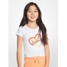 Michael Kors Kids MK T-Shirt Aus Stretch-Baumwolle Mit Logo, Herz Und Pailletten - Weiss - Michael Kors 8Y