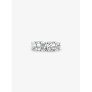 MK Pavé-Ring Aus Sterlingsilber Mit Edelmetallbeschichtung Und Empire-Logo - Silberton - Michael Kors EU 55 female