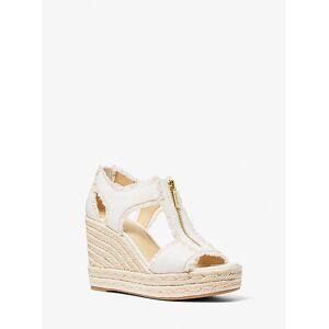 MICHAEL Michael Kors MK Wedge Berkley Aus Ausgefranstem Denim - Weiss - Michael Kors EU 42.5 female