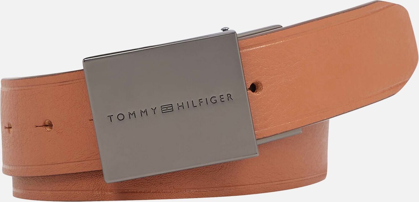 Tommy Hilfiger Plaque Buckle Leather Belt - 85cm