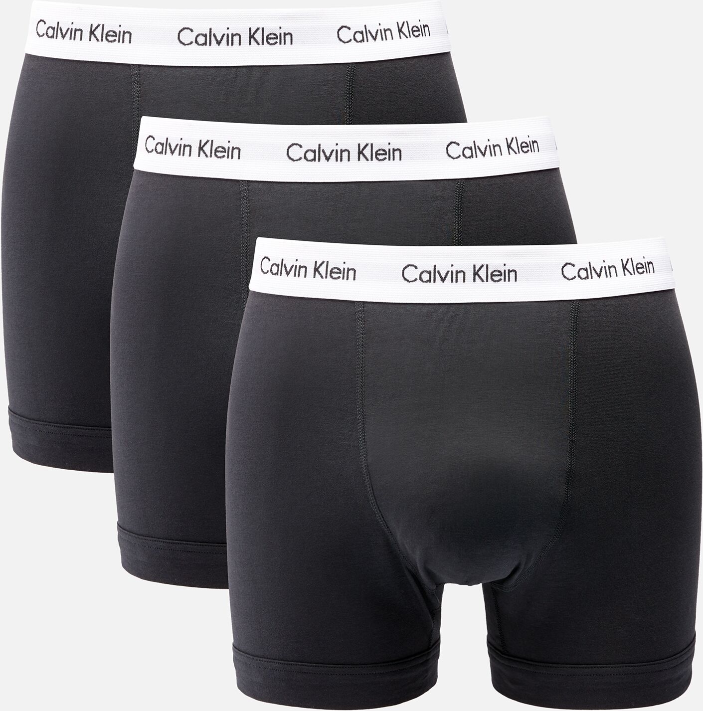 Calvin Klein Men's Cotton Stretch 3-Pack Trunks - Black - M