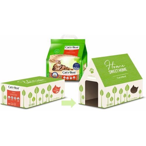 Cat's Best Aktion - Original Katzenstreu 4,3 kg + Katzenhaus