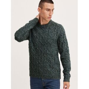 CASUAL FRIDAY Strickpullover Herren Rundhals meliert, grün