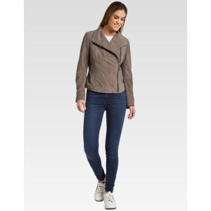 Carlo Colucci Lederjacke Damen, grau