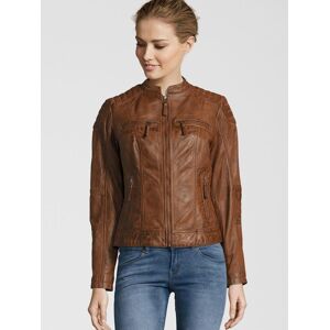 7 eleven Bikerjacke Damen Leder, cognac