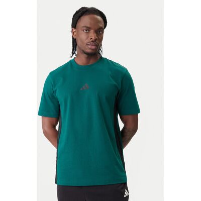 adidas Herren Essential 3-Streifen T-Shirt - Grün/Schwarz adidas Herren Essential 3-Streifen T-Shirt - Grün/Schwarz