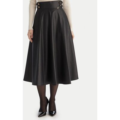 Fracomina Rock aus Kunstleder FS25WG2001P41101 Schwarz Regular Fit 46 female Fracomina Rock aus Kunstleder FS25WG2001P41101 Schwarz Regular Fit 46 female
