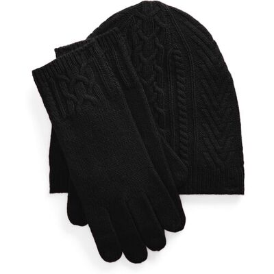 LAUREN RALPH LAUREN Set Mütze, Schal und Handschuhe 454960056002 Schwarz NOSIZE female LAUREN RALPH LAUREN Set Mütze, Schal und Handschuhe 454960056002 Schwarz NOSIZE female