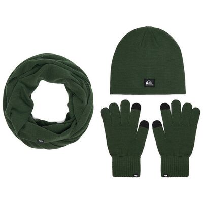 Quiksilver Set Mütze, Loop-Schal und Handschuhe CWBEO-QS-SM346-002-AW26 Dunkelgrün NOSIZE male Quiksilver Set Mütze, Loop-Schal und Handschuhe CWBEO-QS-SM346-002-AW26 Dunkelgrün NOSIZE male