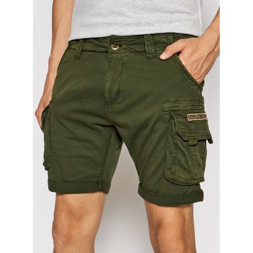 Alpha Industries Stoffshorts Crew 176203 Grün Slim Fit 36 male