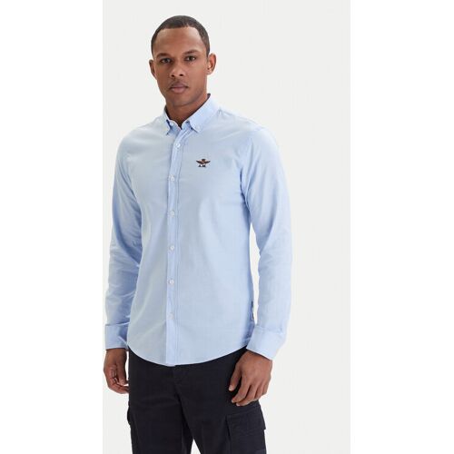 Aeronautica Militare Hemd 261CA1320UCT03532 Himmelblau Regular Fit L male