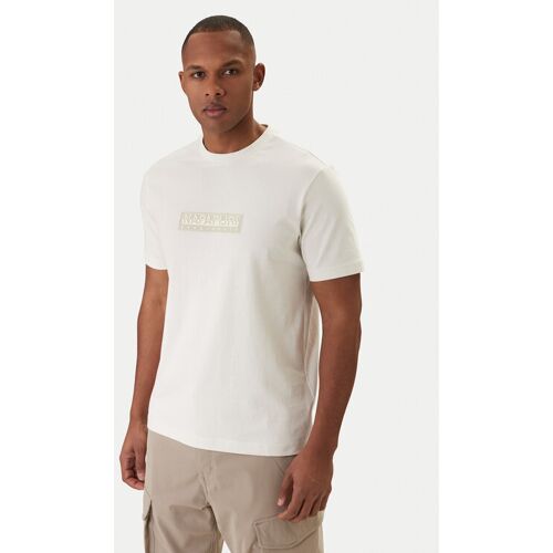 Napapijri T-Shirt S-Box Logo NP0A4IFL Écru Regular Fit M male