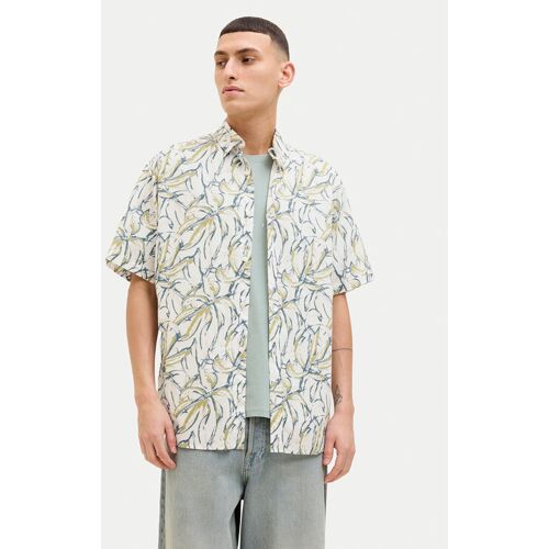 Jack & Jones Hemd Joshua 12271089 Écru Wide Fit M male