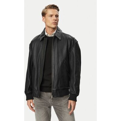 BOSS Lederjacke Josual 50568175 Schwarz Regular Fit 58 male BOSS Lederjacke Josual 50568175 Schwarz Regular Fit 58 male