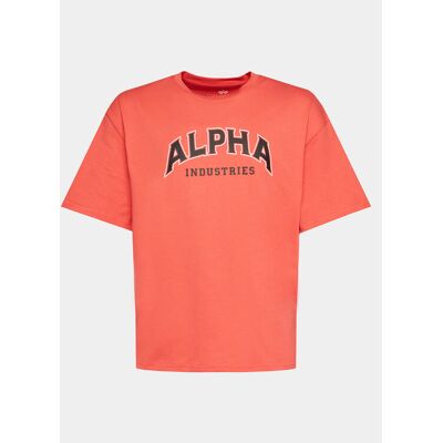 Alpha Industries T-Shirt College 146501 Rot Relaxed Fit M male Alpha Industries T-Shirt College 146501 Rot Relaxed Fit M male